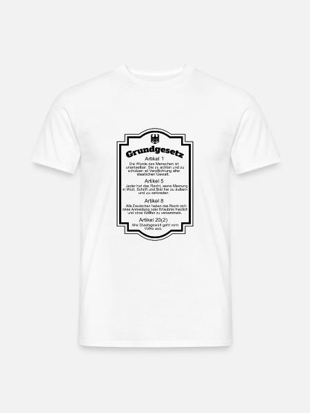 Deutsches Grundgesetz Artikel 1 - 20 Menschenwürde - Männer T-Shirt - Weiß