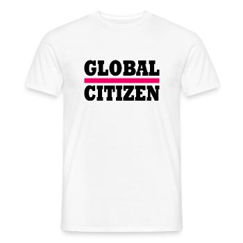 global citizen - Men's T-Shirt - white - Front - AI Model Male 178 dark (178cm)