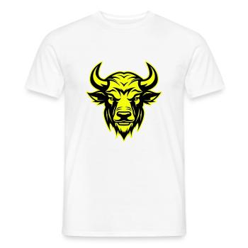 Portrait de tête de taureau symbole animal taureau - T-shirt homme - blanc - Devant - AI Model Male 178 dark (178cm)