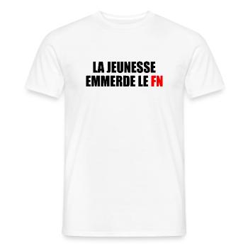 Fuck the National Front - Men's T-Shirt - white - Front - AI Model Male 178 dark (178cm)