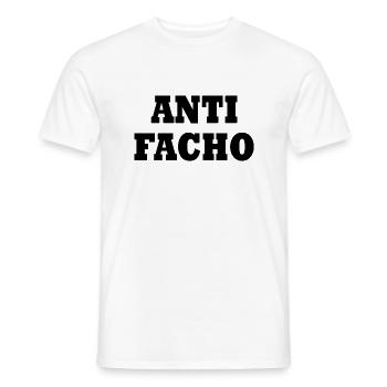 Anti facho - Men's T-Shirt - white - Front - AI Model Male 178 dark (178cm)
