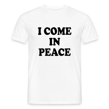 i come in peace im peace couples - Men's T-Shirt - white - Front - AI Model Male 178 dark (178cm)