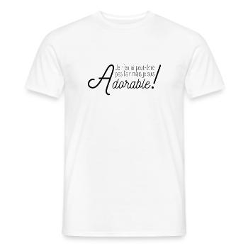 adorable - T-shirt homme - blanc - Devant - AI Model Male 178 dark (178cm)