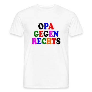 Opa gegen rechts - Männer T-Shirt - Weiß - Vorne - AI Model Male 178 dark (178cm)