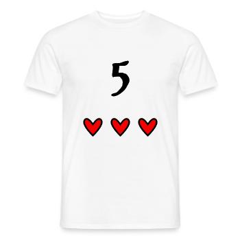 5 YEARS. 5th ANNIVERSARY. BIRTHDAY 5 YEARS. BIRTHDAY - Men's T-Shirt - white - Front - AI Model Male 178 dark (178cm)