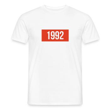 1992 - Men's T-Shirt - white - Front - AI Model Male 178 dark (178cm)