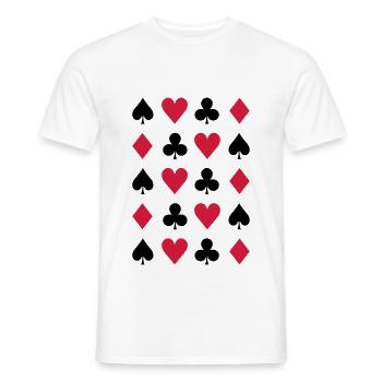 Motif coeur, bêche, croix et carreaux - T-shirt homme - blanc - Devant - AI Model Male 178 dark (178cm)