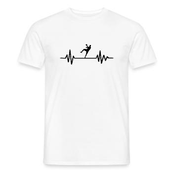 Handball - Herzschlag - Männer T-Shirt - Weiß - Vorne - AI Model Male 178 dark (178cm)