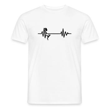 Climbing Climber Boulderer Bouldering Heartbeat - Men's T-Shirt - white - Front - AI Model Male 178 dark (178cm)