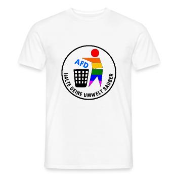 Fck afd - halte deine umwelt sauber - Männer T-Shirt - Weiß - Vorne - AI Model Male 178 dark (178cm)