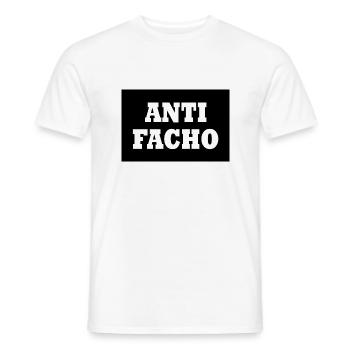 Anti facho - T-shirt homme - blanc - Devant - AI Model Male 178 dark (178cm)