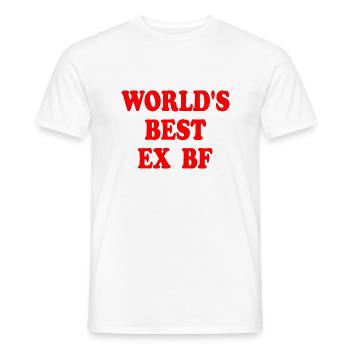 worlds best ex bf - Men's T-Shirt - white - Front - AI Model Male 178 dark (178cm)