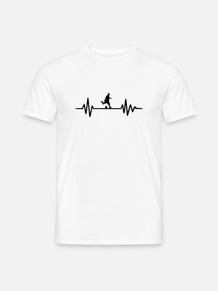 Fußball - Herzschlag - Männer T-Shirt - Weiß