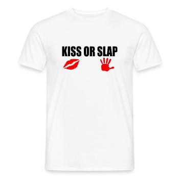Kiss or slap - Männer T-Shirt - Weiß - Vorne - AI Model Male 178 dark (178cm)