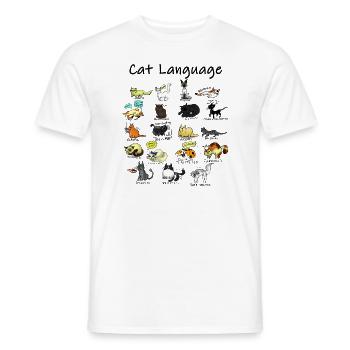 Cat Language - Men's T-Shirt - white - Front - AI Model Male 178 dark (178cm)