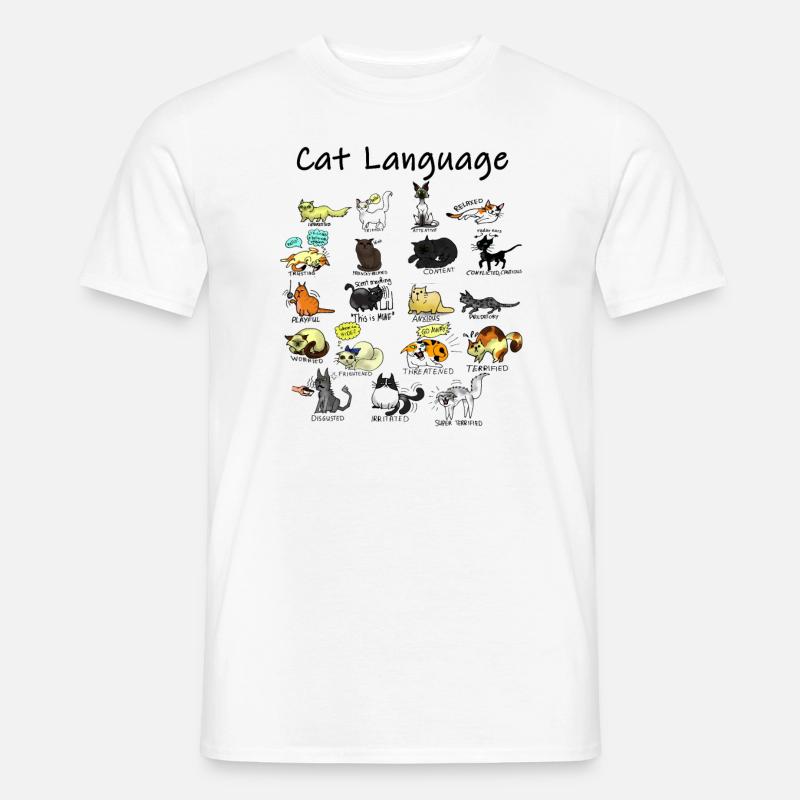 Cat Language - Männer T-Shirt - Weiß