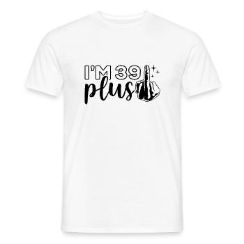 Ho 39 più 1, dito medio 40° compleanno - T-shirt uomo - bianco - Fronte - AI Model Male 178 dark (178cm)