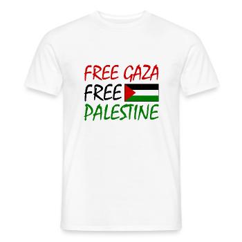 Free gaza Free palestine - T-shirt homme - blanc - Devant - AI Model Male 178 dark (178cm)