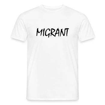 Migrant - T-shirt homme - blanc - Devant - AI Model Male 178 dark (178cm)