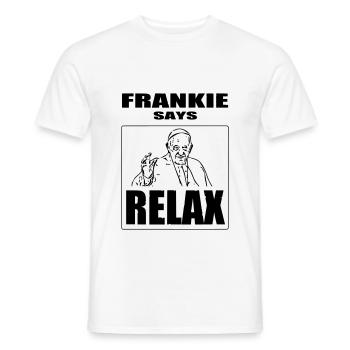 Frankie dit se détendre - T-shirt homme - blanc - Devant - AI Model Male 178 dark (178cm)