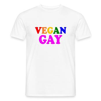 Vegan gay - Men's T-Shirt - white - Front - AI Model Male 178 dark (178cm)