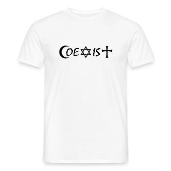 coexist - T-shirt homme - blanc - Devant - AI Model Male 178 dark (178cm)
