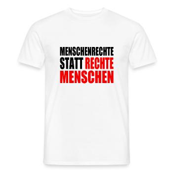 menschenrechte statt rechte menschen - Männer T-Shirt - Weiß - Vorne - AI Model Male 178 dark (178cm)