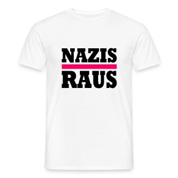 Nazis raus - Männer T-Shirt - Weiß - Vorne - AI Model Male 178 dark (178cm)