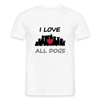 Ich liebe alle Hunde, Hund, Herz - Männer T-Shirt - Weiß - Vorne - AI Model Male 178 dark (178cm)
