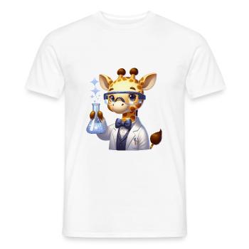 Cute Giraffe Scientist - Männer T-Shirt - Weiß - Vorne - AI Model Male 178 dark (178cm)