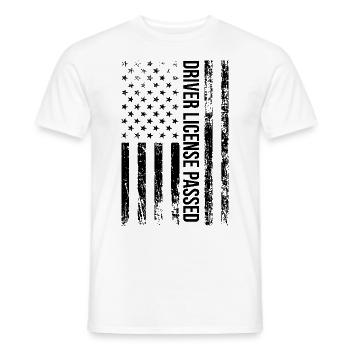 Permis de conduire American Flag Réussi Examen de conduite - T-shirt homme - blanc - Devant - AI Model Male 178 dark (178cm)
