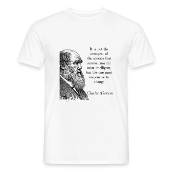 Citez Darwin Biologie Théorie de l’évolution - T-shirt homme - blanc - Devant - AI Model Male 178 dark (178cm)