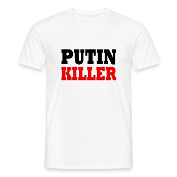 Putin killer - T-shirt homme - blanc - Devant - AI Model Male 178 dark (178cm)