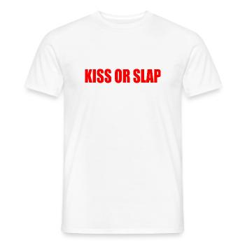 Kiss or slap - Männer T-Shirt - Weiß - Vorne - AI Model Male 178 dark (178cm)