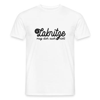 Lakritze mag dich auch nicht - Spruch - Männer T-Shirt - Weiß - Vorne - AI Model Male 178 dark (178cm)