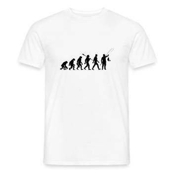 Evolution - Angeln - Angler - Fische fangen - Männer T-Shirt - Weiß - Vorne - AI Model Male 178 dark (178cm)