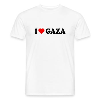 I love gaza - Männer T-Shirt - Weiß - Vorne - AI Model Male 178 dark (178cm)