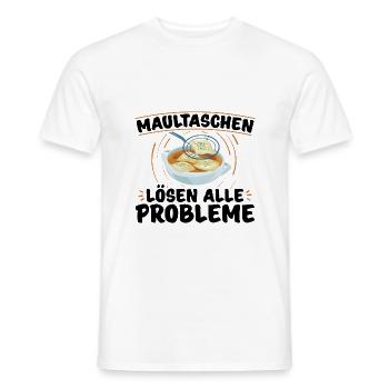 Maultaschen lösen alle Probleme | Schwabe Geschenk - Männer T-Shirt - Weiß - Vorne - AI Model Male 178 dark (178cm)