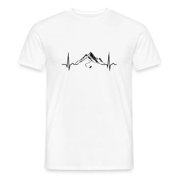 ECG curve - heart curve - pulse - skiing - Men's T-Shirt - white - Front - AI Model Male 178 dark (178cm)