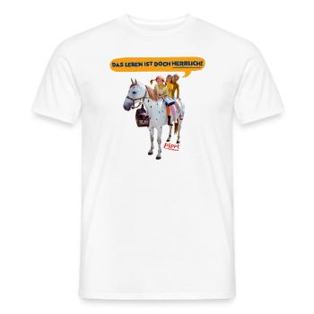 Pippi Longstocking With Tommy And Annika - Men's T-Shirt - white - Front - AI Model Male 178 dark (178cm)