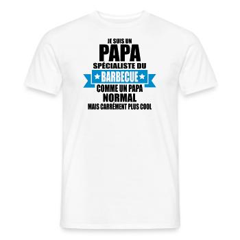 je suis un papa spécialiste du barbecue - T-shirt homme - blanc - Devant - AI Model Male 178 dark (178cm)