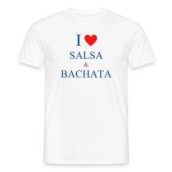 I Love Salsa and Bachata - Men's T-Shirt - white - Front - AI Model Male 178 dark (178cm)