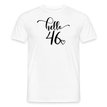 Hello 46 - Mignon cadeau de 46e anniversaire pour femmes - T-shirt homme - blanc - Devant - AI Model Male 178 dark (178cm)