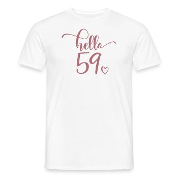 Hello 59 - Mignon cadeau de 59e anniversaire pour femmes - T-shirt homme - blanc - Devant - AI Model Male 178 dark (178cm)