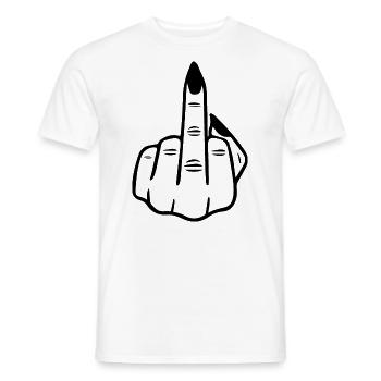 Middle Finger Fuck Funny T-Shirt Idée cadeau - T-shirt homme - blanc - Devant - AI Model Male 178 dark (178cm)