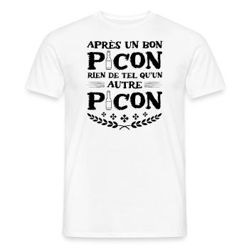 Apres un bon picon rien de tel qu'un autre picon - T-shirt homme - blanc - Devant - AI Model Male 178 dark (178cm)