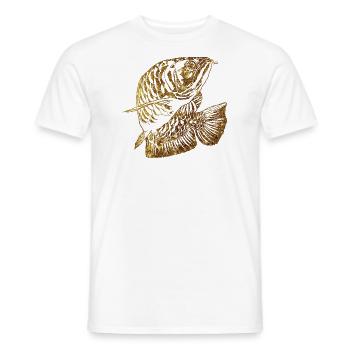 Arowana Fish Gold Graphic Fish Lover Fishing Gear - Men's T-Shirt - white - Front - AI Model Male 178 dark (178cm)