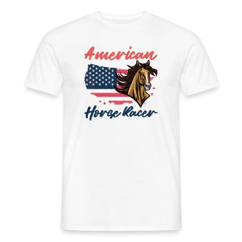 Horse Racing - Reiter Tshirt American Horse Rider - Männer T-Shirt - Weiß - Vorne - AI Model Male 178 dark (178cm)