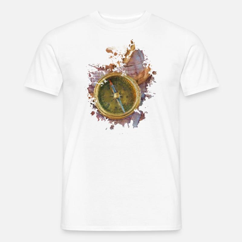 Kompass - Männer T-Shirt - Weiß