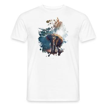 Elefant - Männer T-Shirt - Weiß - Vorne - AI Model Male 178 dark (178cm)